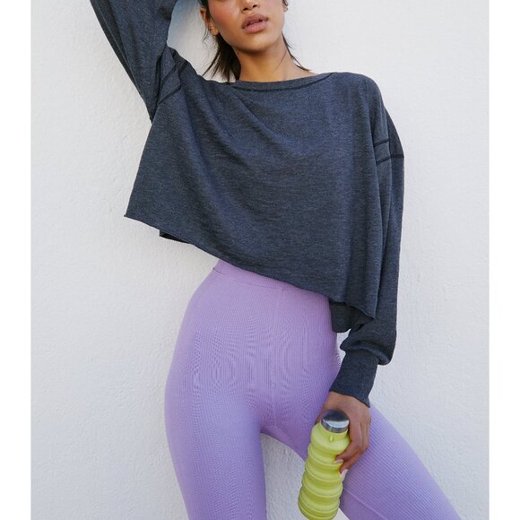 Fp Movement Black/Blueish Inspire Logo Longsleeve Open Back - Picture 2 of 9